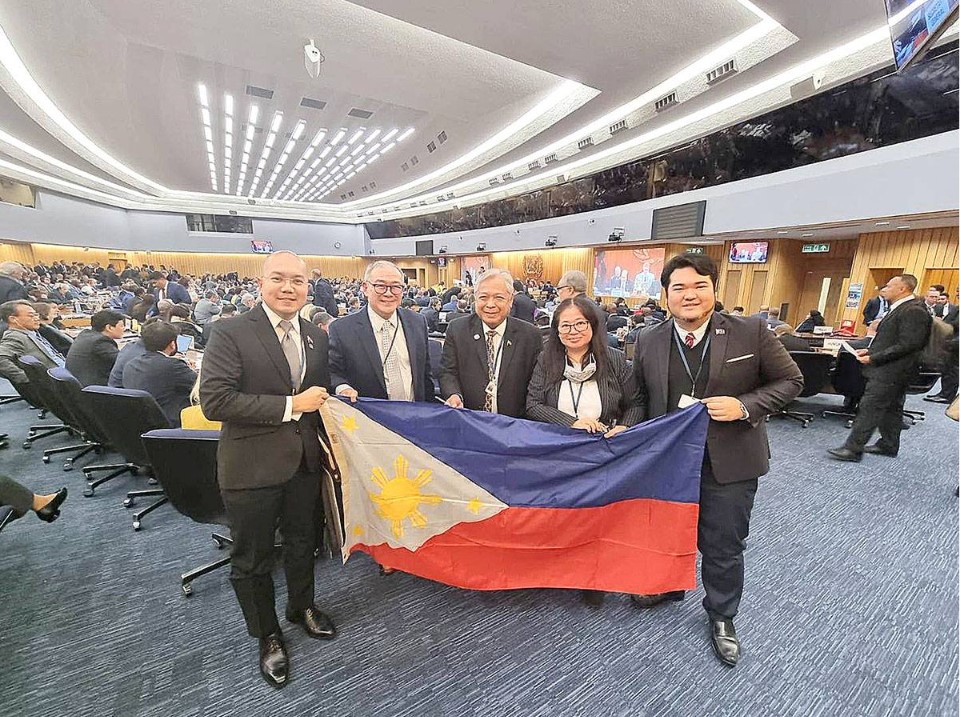 Members of the Philippines delegation to the IMO Council deliberation.